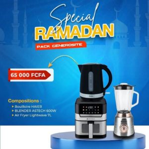 SPECIAL RAMADAN_PACK GENEROSITE(Bouilloire, Blender et Air Fryer)