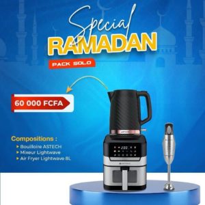 SPECIAL RAMADAN_PACK SOLO (Bouilloire, Mixeur et Air fryer)